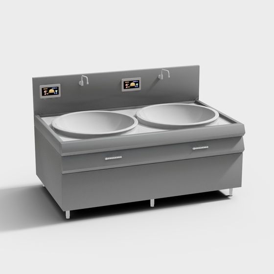 Stylish Double Sink 3D Model for Modern Interiors