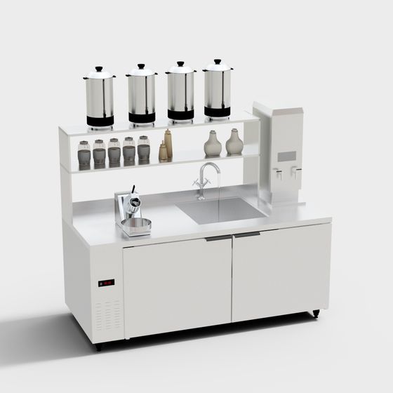 Stylish Coffee Bar Counter 3D model