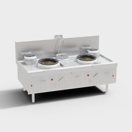 Modern Kitchen 3D Model Stove with Unique Design