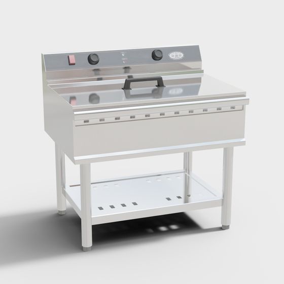 Sleek Stainless Steel Sink 3D model