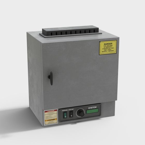 Industrial Control Cabinet Low Poly 3D model