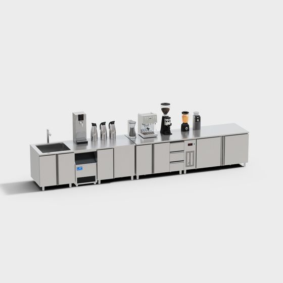 Stylish Urban Coffee Bar 3D model