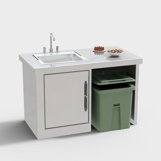 Stylish Outdoor Kitchen Countertop 3D model