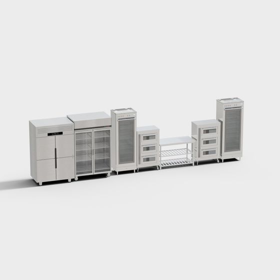 High Detail Commercial Kitchen Refrigerator 3D model