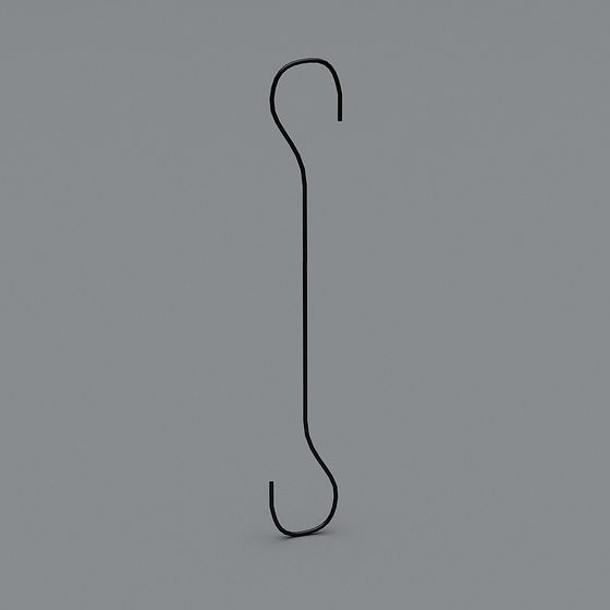 S Hook 3D model - Minimalist Metal Design