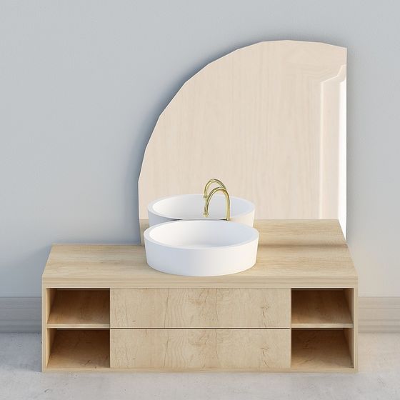 Modern Minimalist Bathroom Vanity 3D model