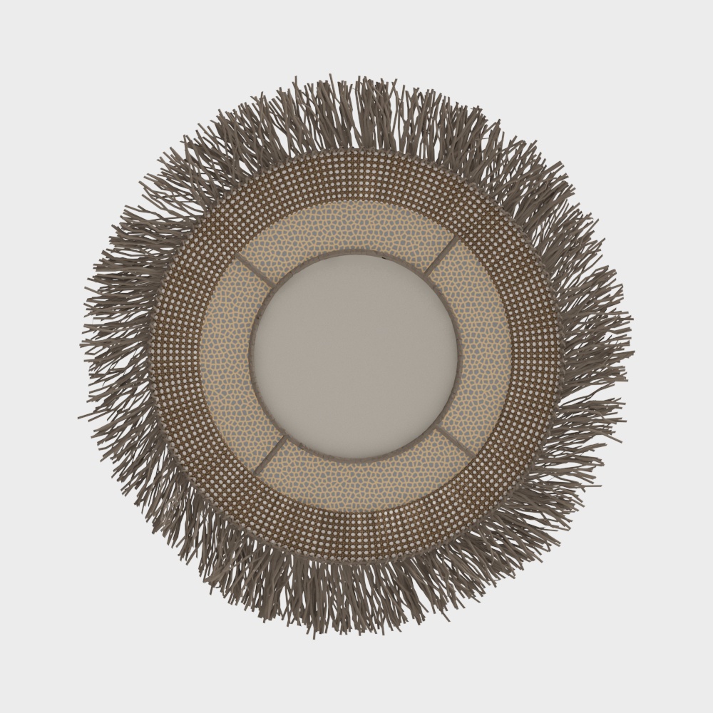 Fringe Circle 3D Model – Low-Poly Fiber Design