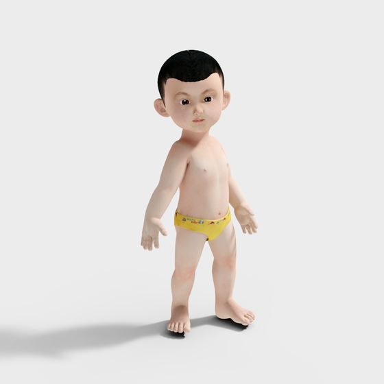 Charming Baby 3D Model - Low Poly High Detail