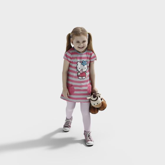 Happy Kid 3D model for Creative Projects