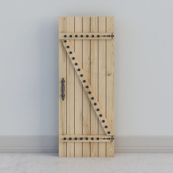 Rustic Wooden Door 3D model