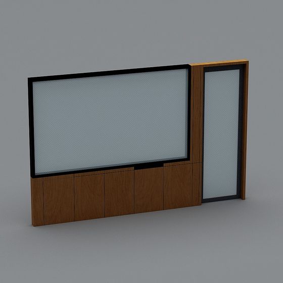 Minimalist Wooden Partition Wall 3D model