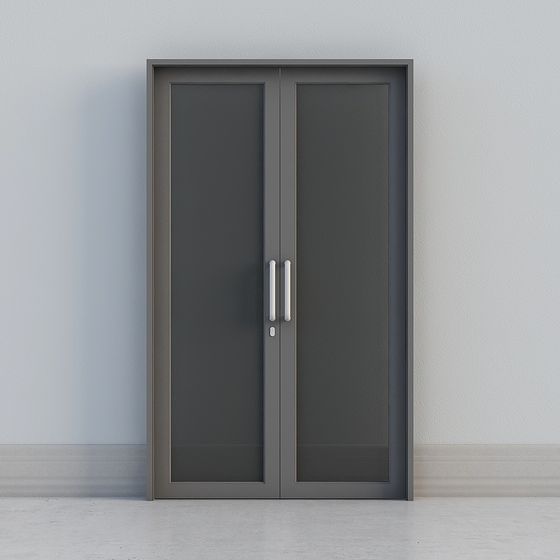 Elegant Double Door 3D model for Modern Interiors