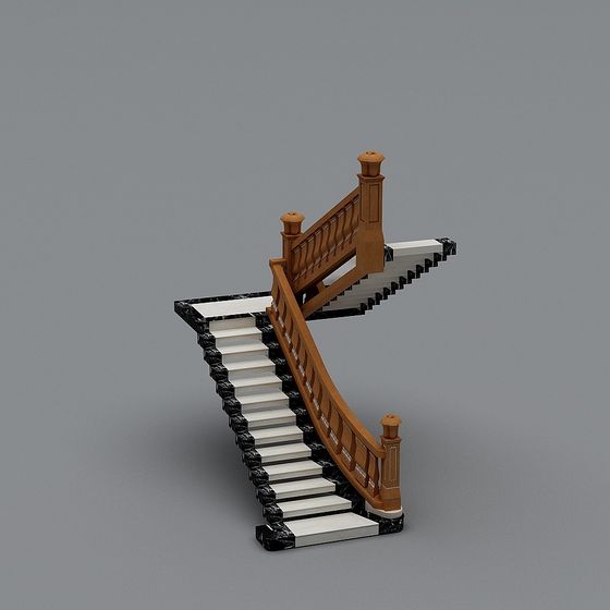 Curvy Pathway Staircase 3D model