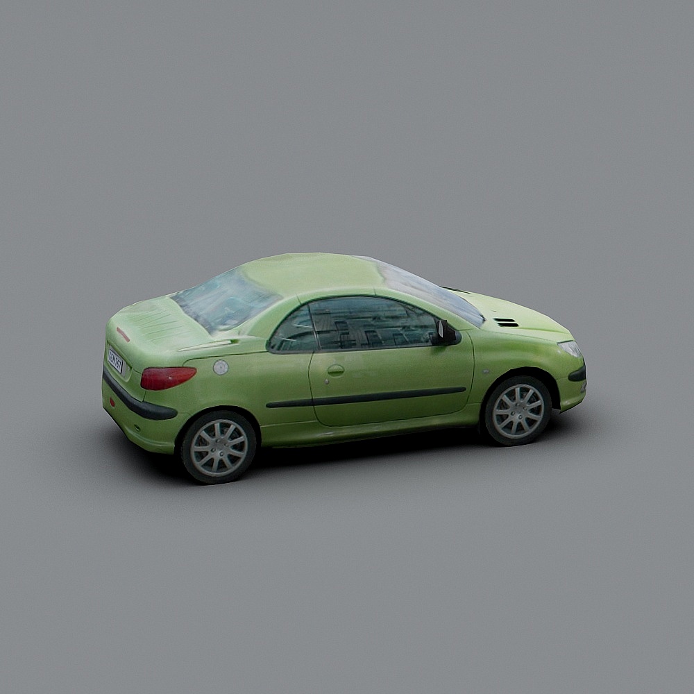 Vibrant Green Convertible Car 3D model