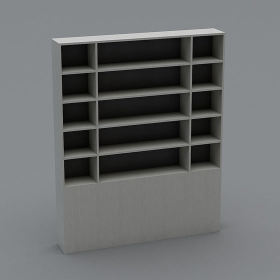 Elegant Low-Poly Bookshelf 3D Model