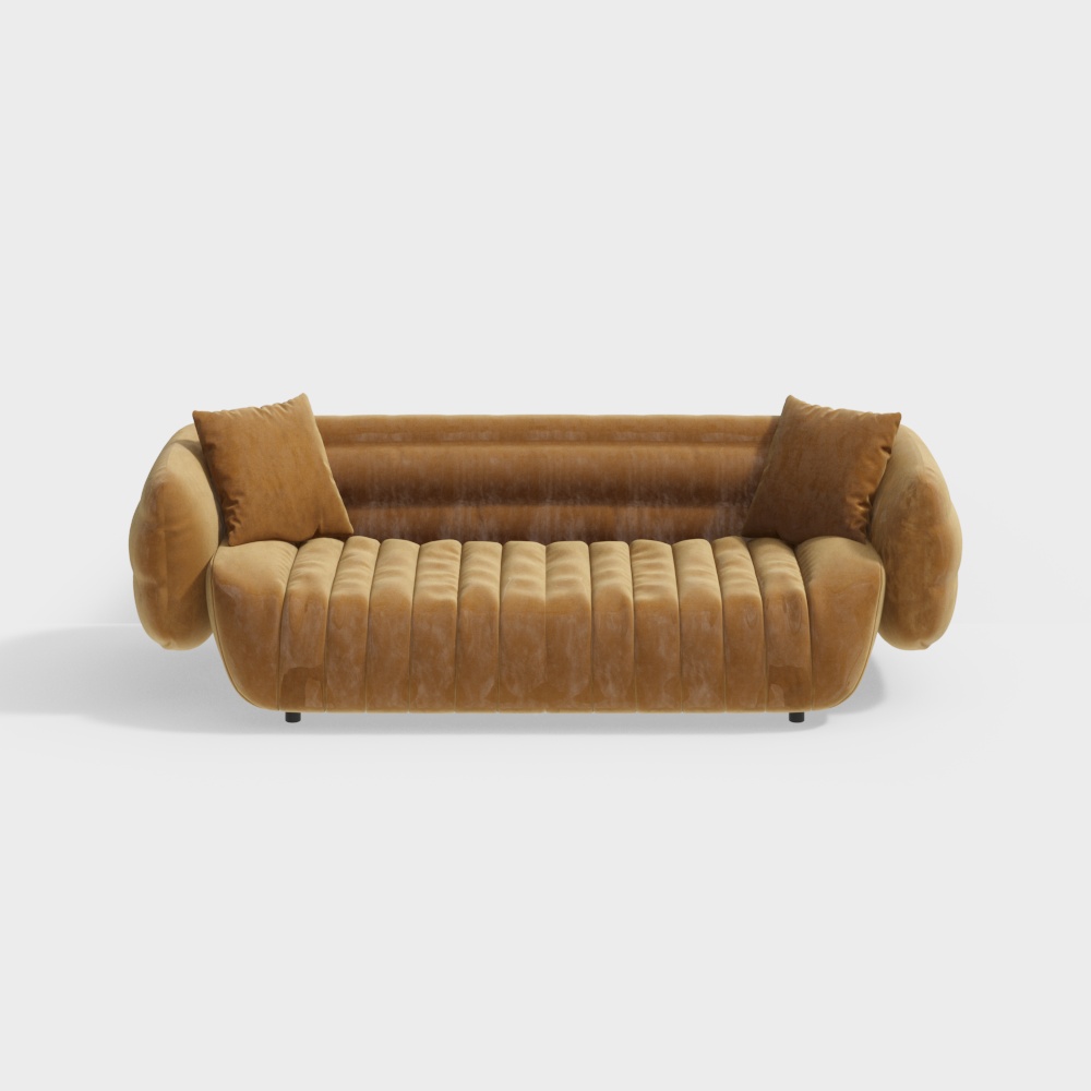 Elegant Velvet Sofa 3D Model – Low-Poly Interior Asset