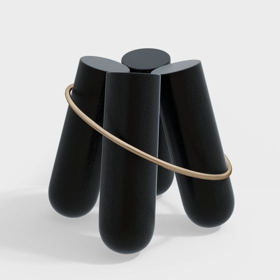 Balanced Ring Low Poly Art Installation 3D model