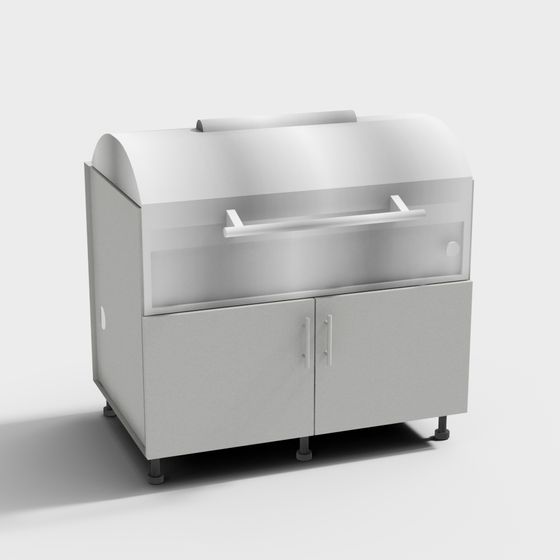 Sleek Stainless Steel Barbecue Grill 3D model