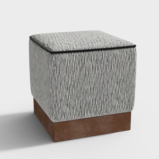 Chic Urban Ottoman 3D model for Modern Spaces