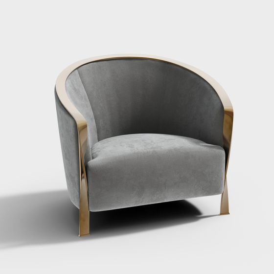 Elegant Velvet Sofa 3D model for Modern Interiors