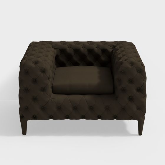Retro Sofa 3D model with Vintage Charm