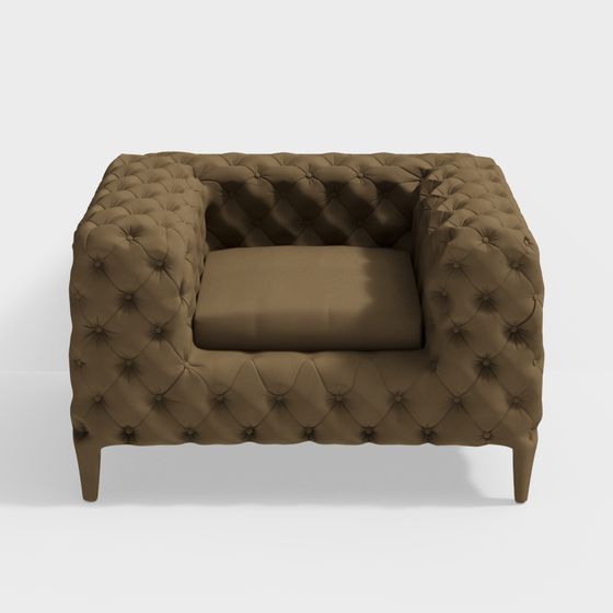 Vintage Tufted Armchair 3D model for Modern Interiors