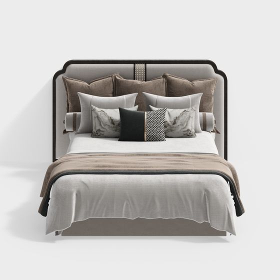 Lit double de style chinois pour hôtel