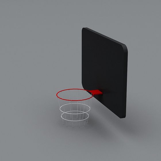 Dynamic Basketball Backboard and Hoop 3D model