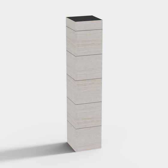 Sleek Gray Pillar 3D Model