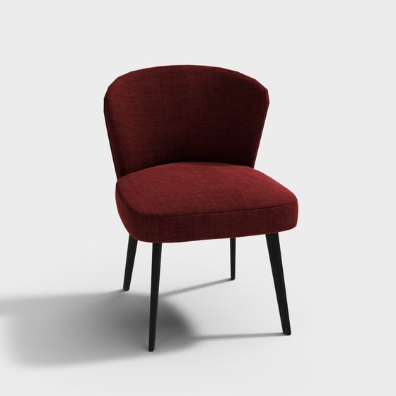 Chic Red Chair 3D model for Modern Interiors
