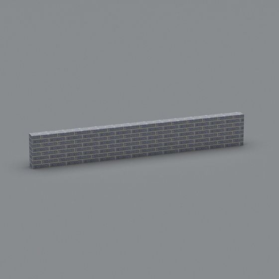 Realistic Low-Polygon Brick Wall 3D Model