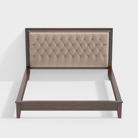 Stylish Low Poly Bed Frame 3D model for Modern Interiors