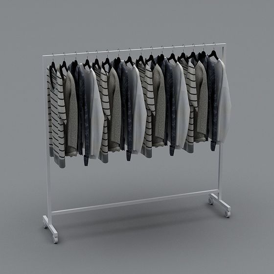 Minimalist Clothing Rack 3D Model Design