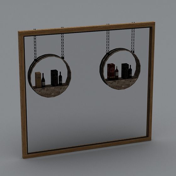 Retro-Modern Low-Poly Wine Rack 3D model