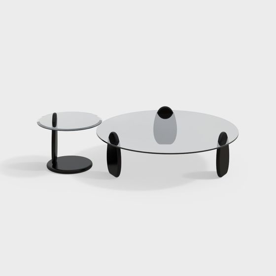 Stylish Low-Poly Glass Table 3D Model