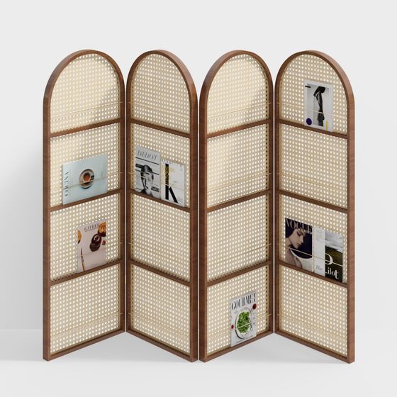 Elegant Low-Polygon Screen 3D model for Modern Interiors