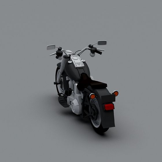 Futuristic Low-Poly Motorcycle 3D model