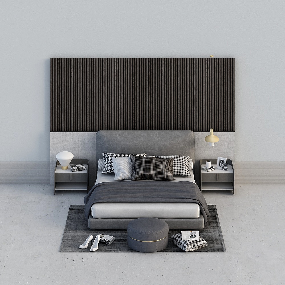 9747. Free Sketchup Bed Model Download (1)