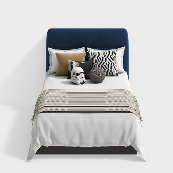 Modern Low Poly Bed 3D model