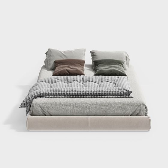 Modern Minimalist Bed 3D model