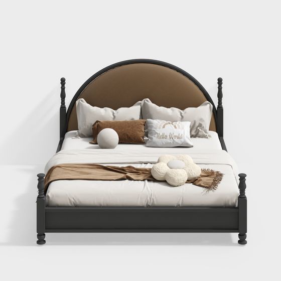 French Double Bed in Black