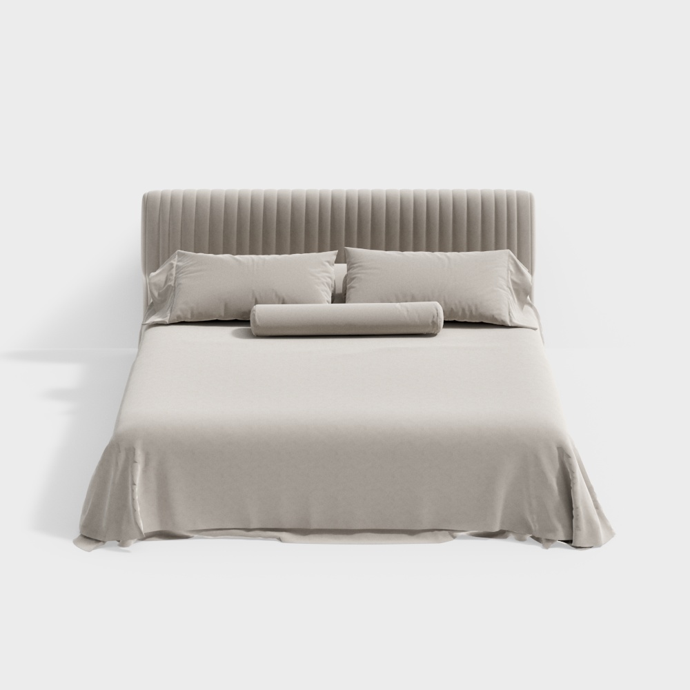 Двуспальная кровать в стиле ваби-саби