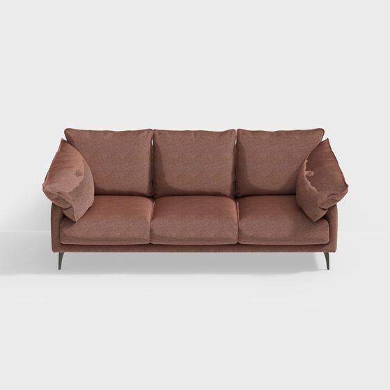 Nordic Minimalist Sofa 3D model for Stylish Homes