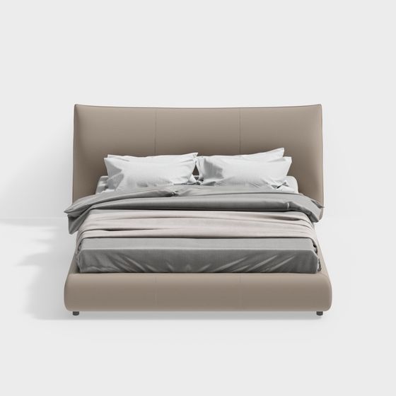 Elegant Low Poly Bed 3D model for Modern Interiors