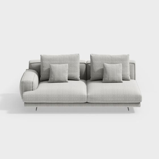 Elegant Minimalist 3D Sofa Model for Modern Interiors