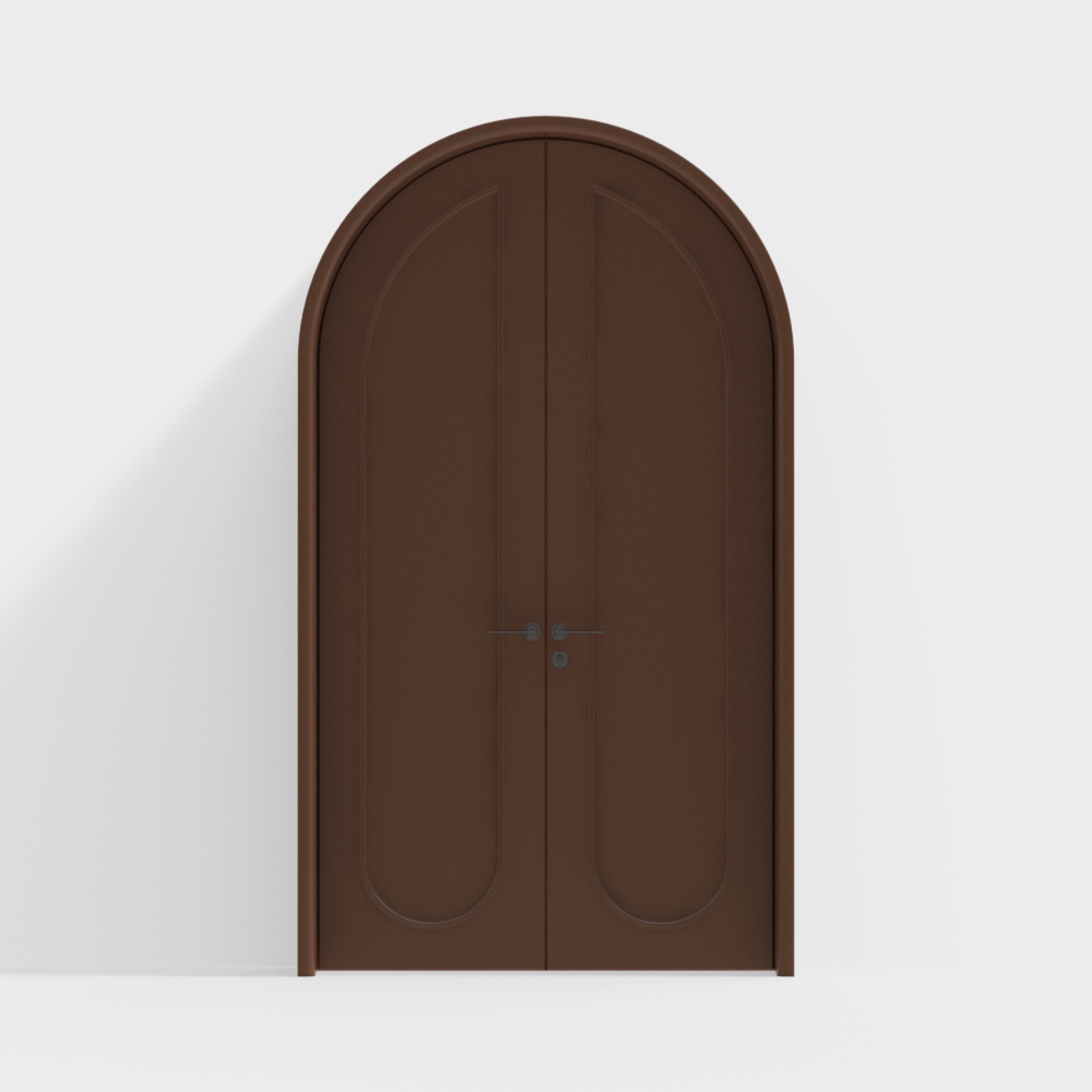 Elegant Arched Double Door 3D model