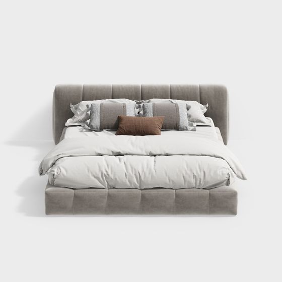Elegant Modern Bed 3D model