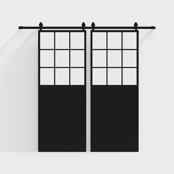 Versatile Barn Door 3D model for Interior Design