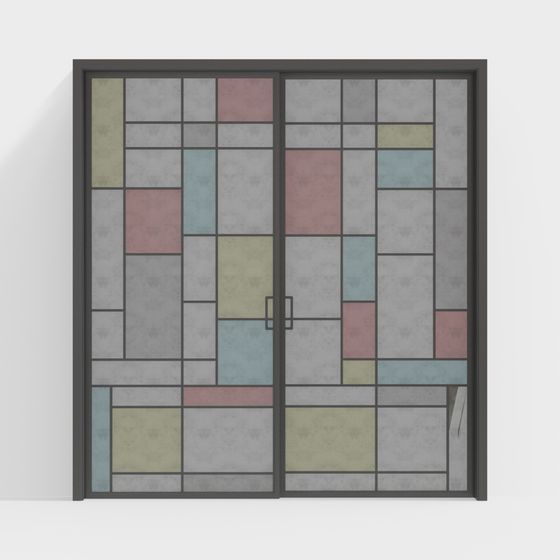 Artistic Geometric Door 3D model for Contemporary Spaces