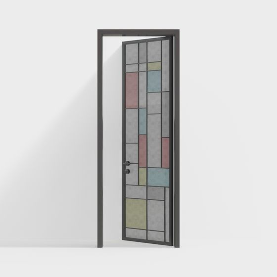 Colorful Glass Door 3D Model Design